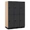 Salsbury Industries 2 Tier Designer Locker, 54"Wx76"Hx21"D, 6 Door, Black 18-22361BLK - alternate 1